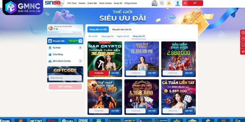 Cách tham gia khuyến mãi nạp tiền SIN88 tối ưu ngân sách