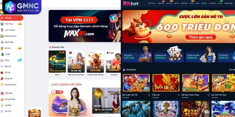 So kè MAX88 và RIKBET theo cấu trúc hệ thống